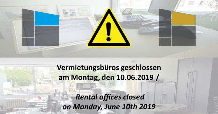 Rental offices closed on Monday, June 10th 2019 (Whit Monday)