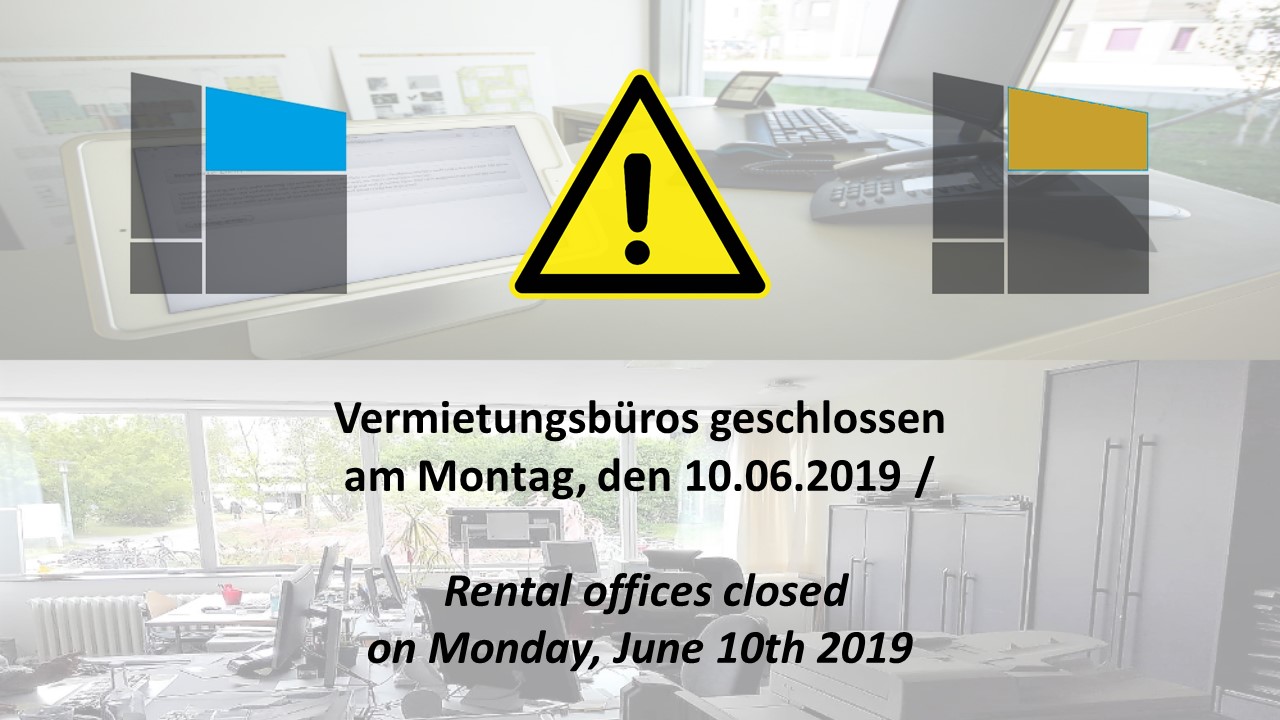 Rental offices closed on Monday, June 10th 2019 (Whit Monday)